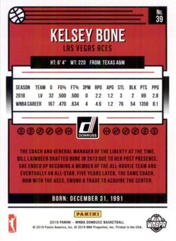 2019 Donruss WNBA - Silver Press Proof #39 Kelsey Bone Back