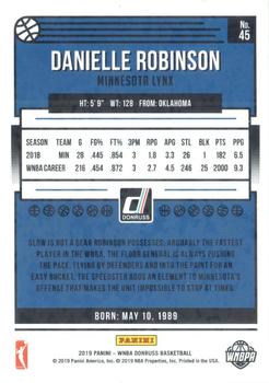 2019 Donruss WNBA - Silver Press Proof #45 Danielle Robinson Back