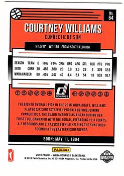 2019 Donruss WNBA - Silver Press Proof #64 Courtney Williams Back