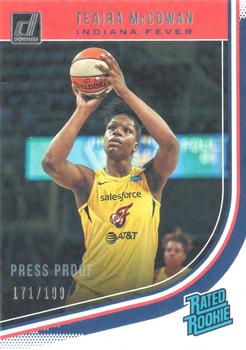 2019 Donruss WNBA - Silver Press Proof #92 Teaira McCowan Front