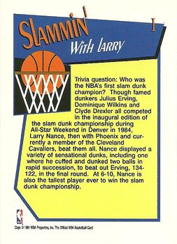 1991-92 Hoops - Slam Dunk #I Larry Nance Back