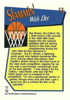 1991-92 Hoops - Slam Dunk #VI Dee Brown Back