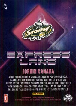 2019 Donruss WNBA - Express Lane #14 Jordin Canada Back