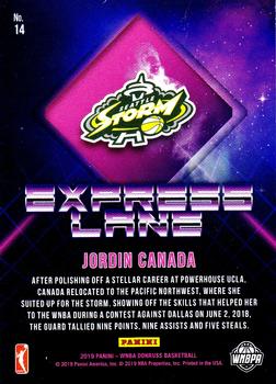 2019 Donruss WNBA - Express Lane Purple Press Proof #14 Jordin Canada Back