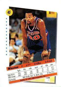 1991-92 SkyBox #45 Winston Bennett Back