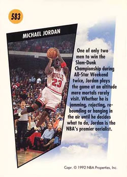 1991-92 SkyBox #583 Michael Jordan Back