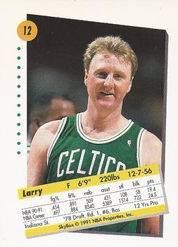 1991-92 SkyBox #12 Larry Bird Back