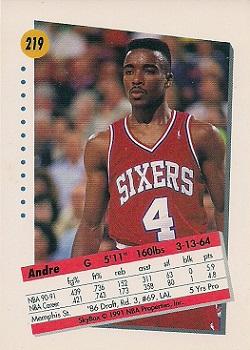 1991-92 SkyBox #219 Andre Turner Back