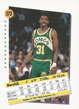 1991-92 SkyBox #272 Derrick McKey Back