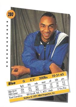 1991-92 SkyBox #280 Blue Edwards Back