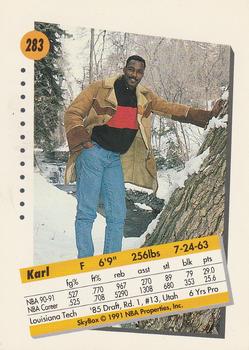 1991-92 SkyBox #283 Karl Malone Back