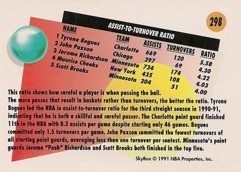 1991-92 SkyBox #298 Tyrone Bogues Back