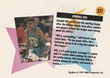 1991-92 SkyBox #321 Kendall Gill Back