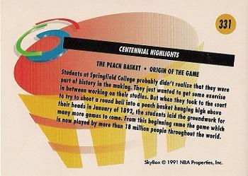 1991-92 SkyBox #331 The Peach Basket Back