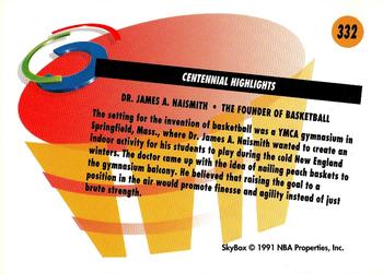 1991-92 SkyBox #332 Dr. James Naismith Back