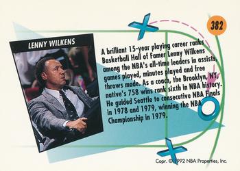 1991-92 SkyBox #382 Lenny Wilkens Back