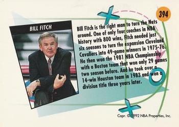 1991-92 SkyBox #394 Bill Fitch Back