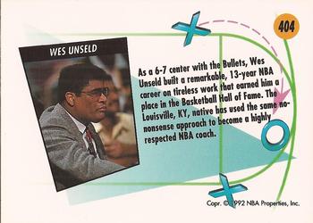 1991-92 SkyBox #404 Wes Unseld Back