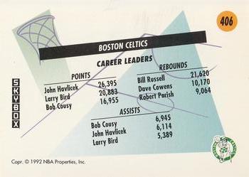 1991-92 SkyBox #406 Boston Celtics Back
