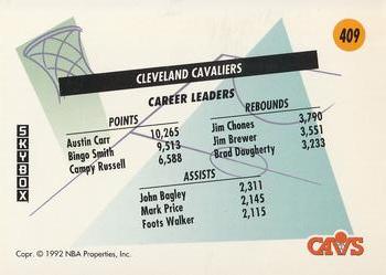 1991-92 SkyBox #409 Cleveland Cavaliers Back
