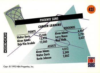 1991-92 SkyBox #425 Phoenix Suns Back