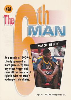 1991-92 SkyBox #438 Marcus Liberty Back