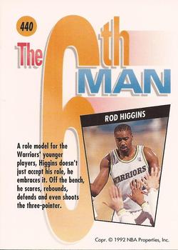 1991-92 SkyBox #440 Rod Higgins Back