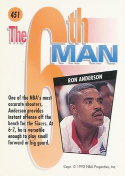 1991-92 SkyBox #451 Ron Anderson Back