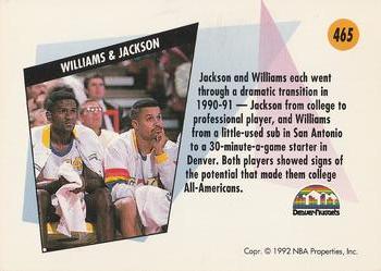 1991-92 SkyBox #465 Chris Jackson / Reggie Williams Back