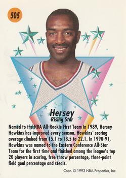 1991-92 SkyBox #505 Hersey Hawkins Back