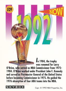 1991-92 SkyBox #529 NBA Championship Trophy Back