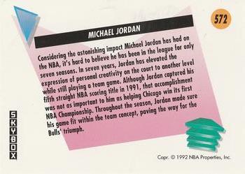 1991-92 SkyBox #572 Michael Jordan Back