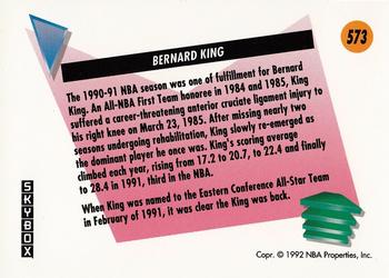 1991-92 SkyBox #573 Bernard King Back