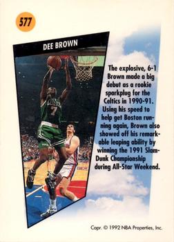 1991-92 SkyBox #577 Dee Brown Back