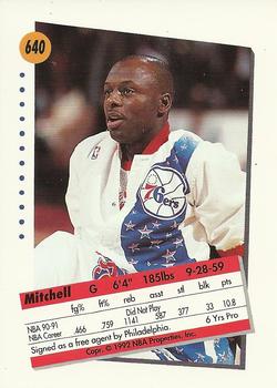 1991-92 SkyBox #640 Mitchell Wiggins Back