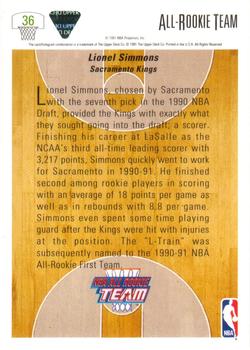 1991-92 Upper Deck #36 Lionel Simmons Back