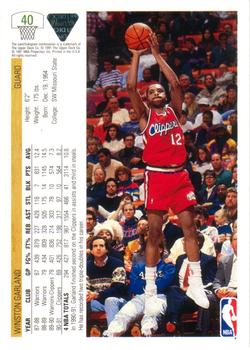 1991-92 Upper Deck #40 Winston Garland Back