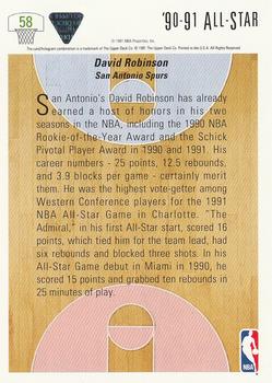 1991-92 Upper Deck #58 David Robinson Back