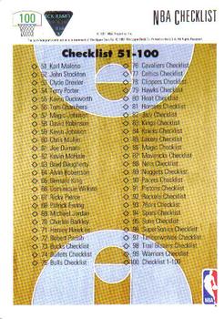 1991-92 Upper Deck #100 Checklist: 1-100 Back
