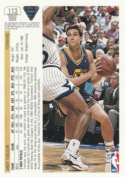 1991-92 Upper Deck #113 Andy Toolson Back