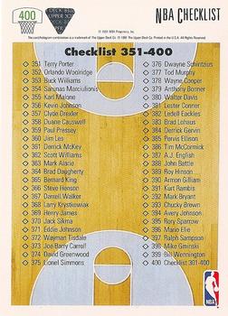 1991-92 Upper Deck #400 Checklist: 301-400 Back