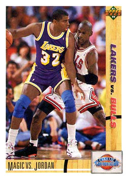 1991-92 Upper Deck #34 Magic vs. Jordan Front