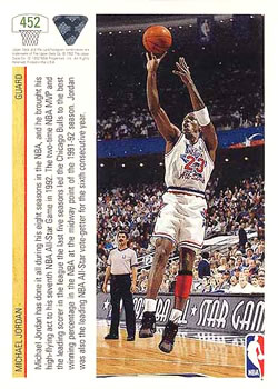1991-92 Upper Deck #452 Michael Jordan Back