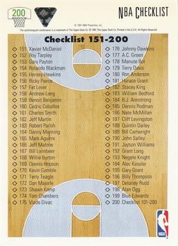 1991-92 Upper Deck #200 Checklist: 101-200 Back