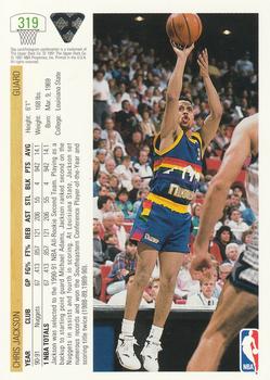 1991-92 Upper Deck #319 Chris Jackson Back