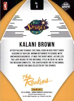 2019 Donruss WNBA - The Rookies #8 Kalani Brown Back