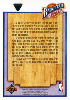 1991-92 Upper Deck - Basketball Heroes: Jerry West #NNO Header Card Back