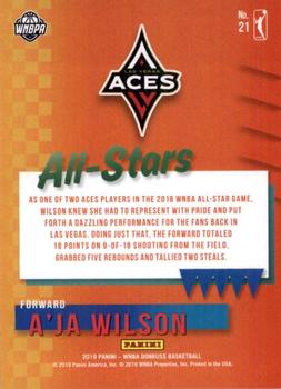 2019 Donruss WNBA - All-Stars Silver Press Proof #21 A'ja Wilson Back