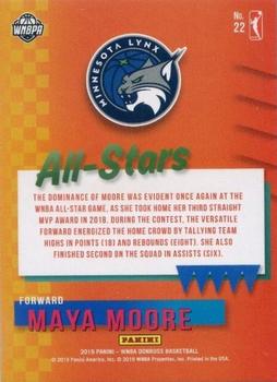 2019 Donruss WNBA - All-Stars Purple Press Proof #22 Maya Moore Back