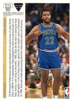 1991-92 Upper Deck - Rookie Standouts #R13 Gerald Glass Back